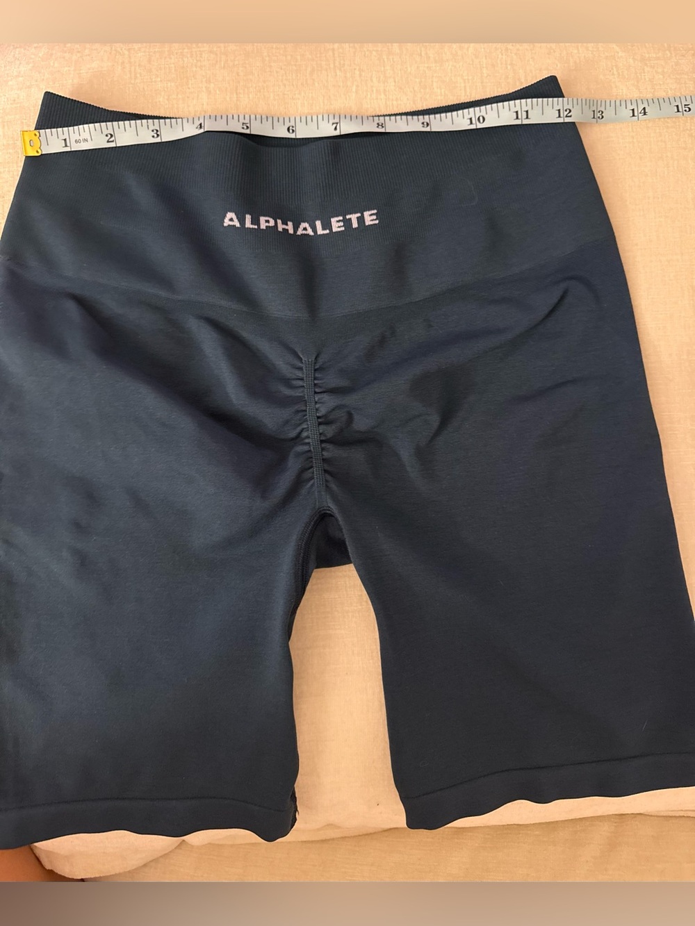 Alphalete Navy High-Waist Seamless Bike Shorts - Picture 5 of 6